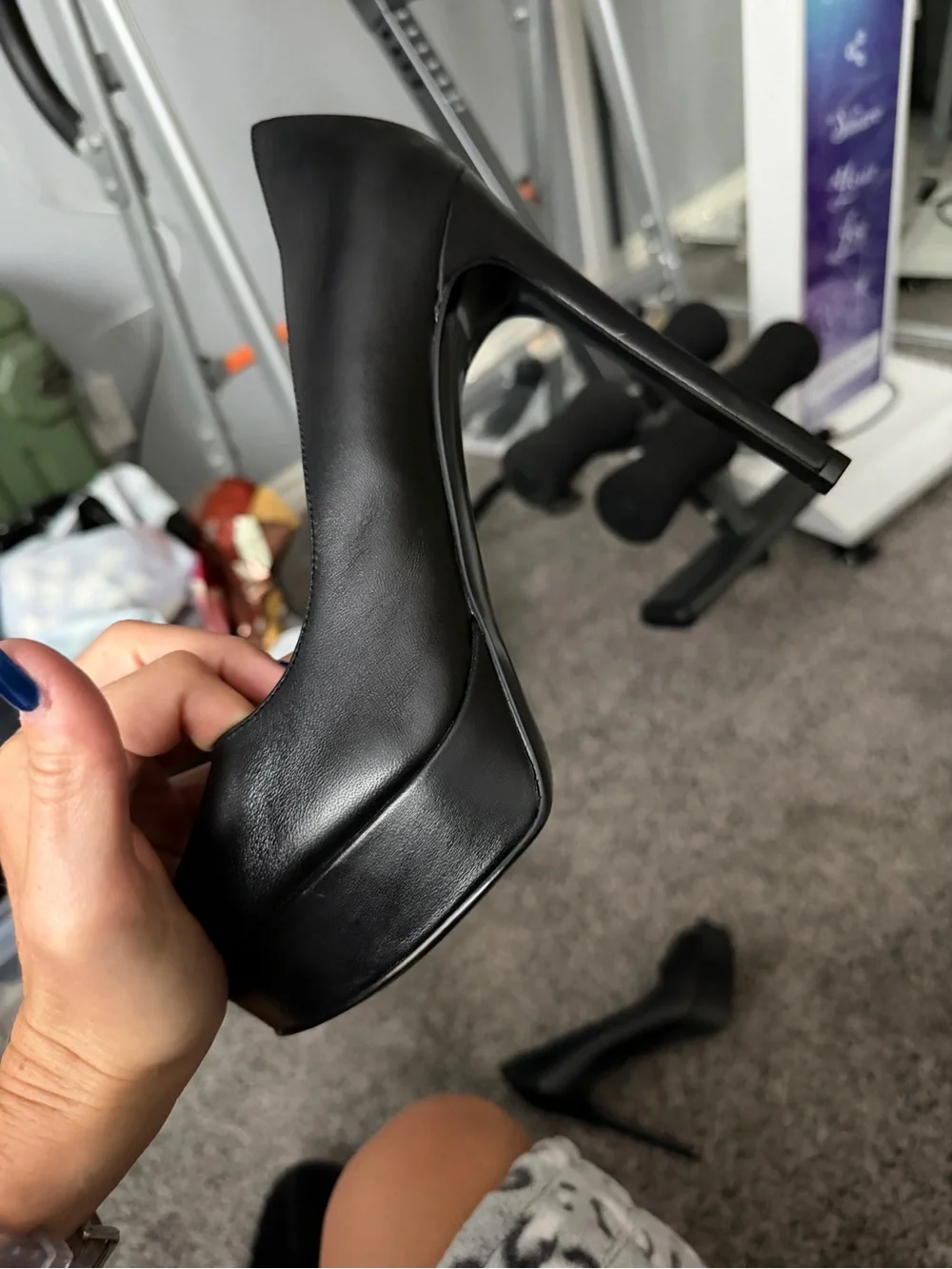 Guess Black Peep-Toe Platform Pumps